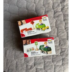 Plan toys street cleaner set / recycling truck set